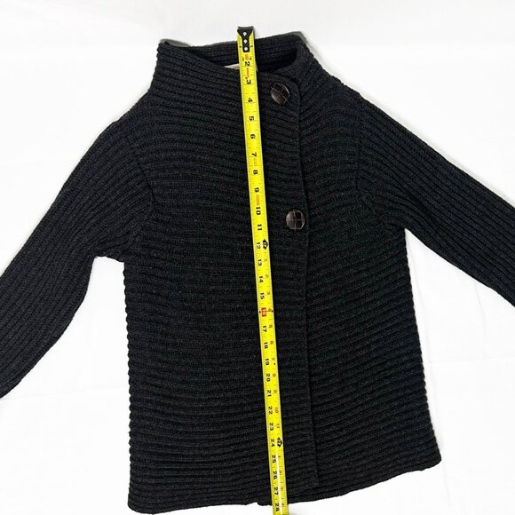 Fisherman Out of Ireland Knit Craft Ribbed Charcoal Button Sweater Jacket Sm. - Picture 13 of 16